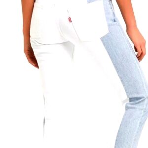 LEVIS 501 Taper Light Wash Color Block Cropped Jeans 26 w,26 L